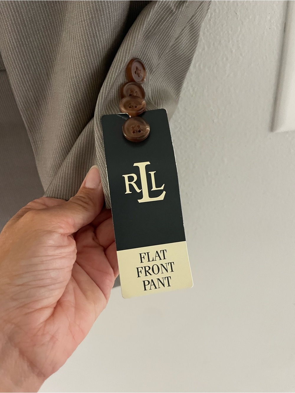 Mens Lauren Ralph Lauren Taupe Suit Jacket - Two-Button Blazer - Picture 4 of 5